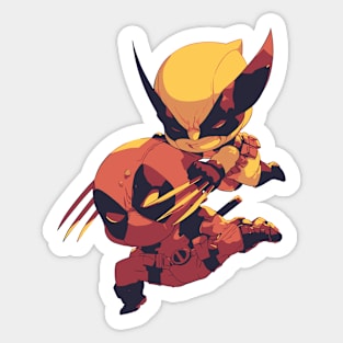 Logan and Wade Fighting Sticker